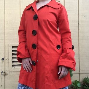 Bold orange pea coat!